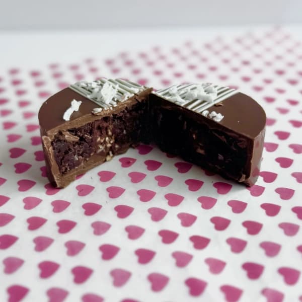 Almond Delight - chocolate coconut cake with a creamy ganache and almond center