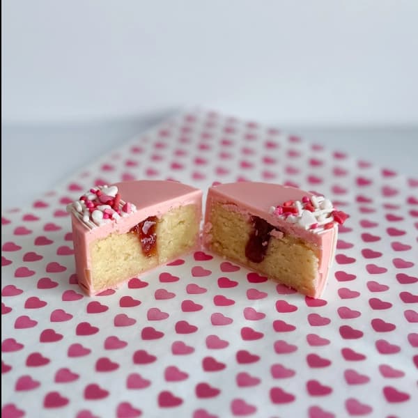 Pink Lemonade - zesty pink lemonade cake with a tangy raspberry center