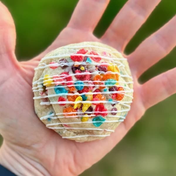 Cereal Killer - a playful cookie packed with a rice crispy treat center