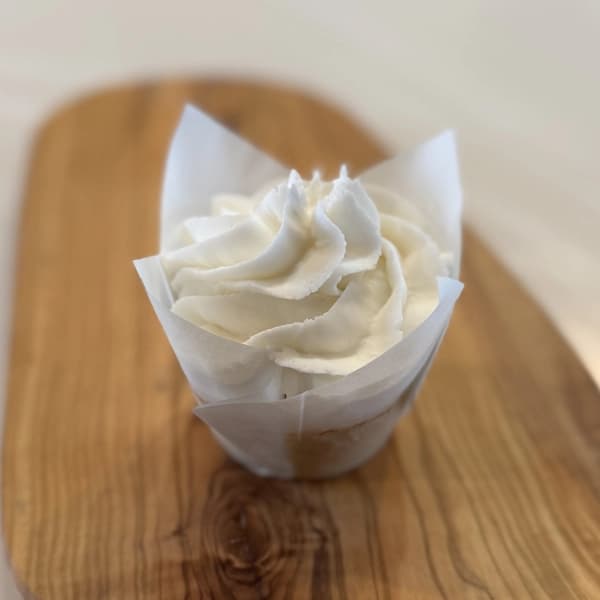 Vanilla - classic vanilla cupcake topped with smooth, creamy frosting