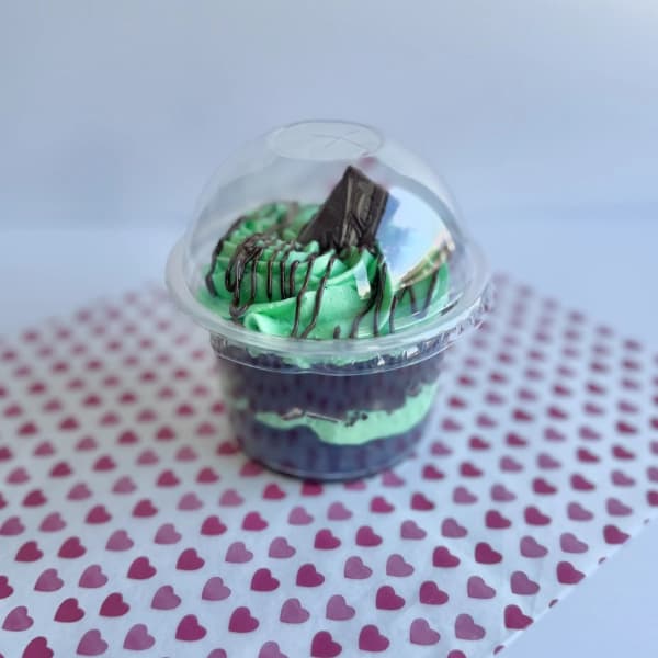 Mint Chocolate - layers of chocolate cake, creamy mint frosting and chocolate drizzle