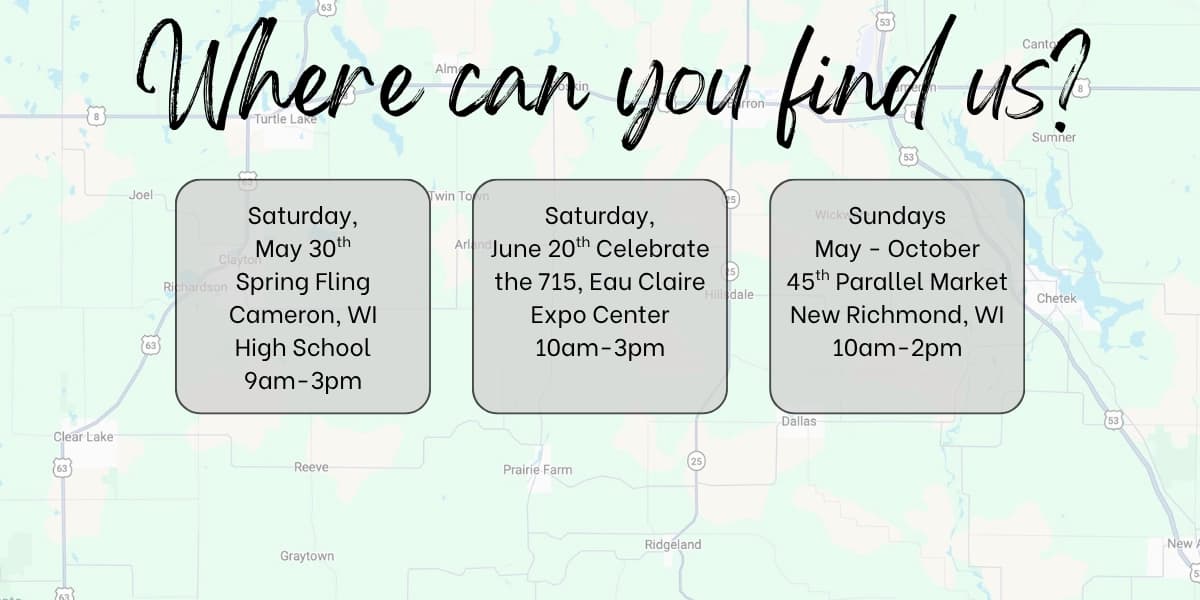 We're on the road! This is where you can find us!